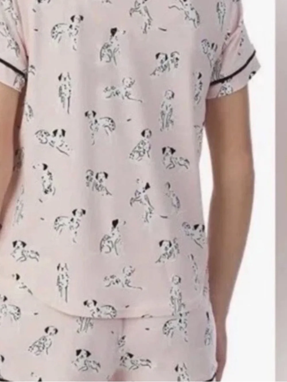 NWT Kate Spade Knit Pajama pj's Set Size S Shorts dogs Dalmations Pink